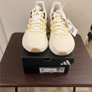 Adidas White and Gold Athletic Sneakers